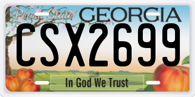GA license plate CSX2699