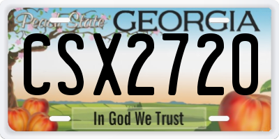GA license plate CSX2720