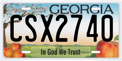 GA license plate CSX2740