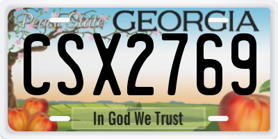 GA license plate CSX2769