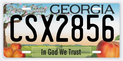 GA license plate CSX2856