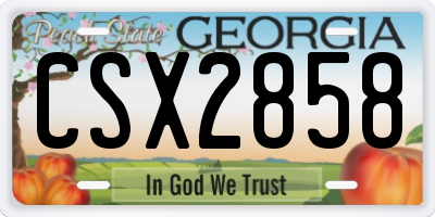 GA license plate CSX2858