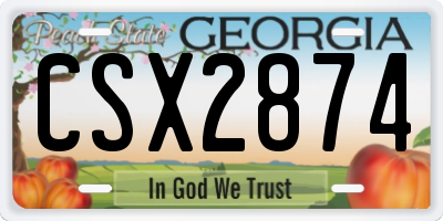 GA license plate CSX2874