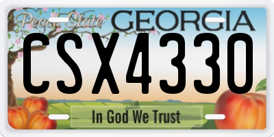 GA license plate CSX4330