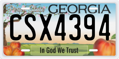 GA license plate CSX4394