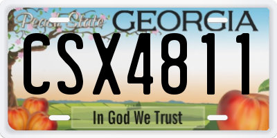 GA license plate CSX4811