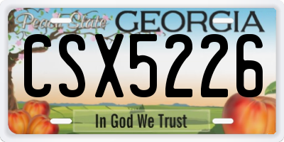 GA license plate CSX5226