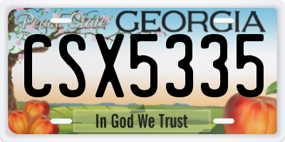 GA license plate CSX5335