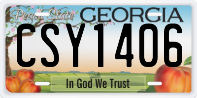 GA license plate CSY1406