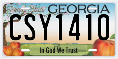 GA license plate CSY1410