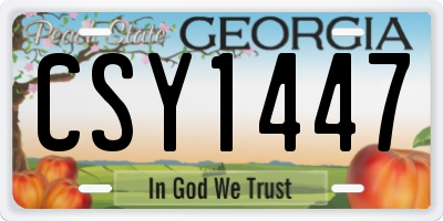 GA license plate CSY1447