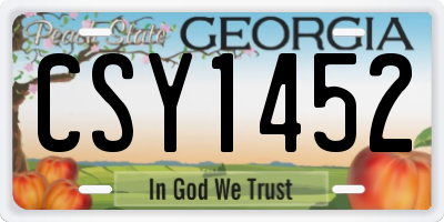 GA license plate CSY1452