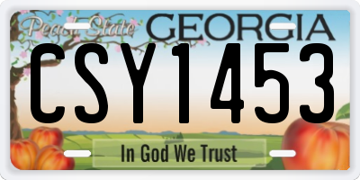 GA license plate CSY1453