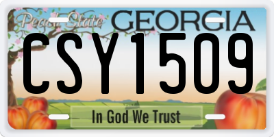 GA license plate CSY1509