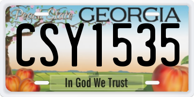 GA license plate CSY1535