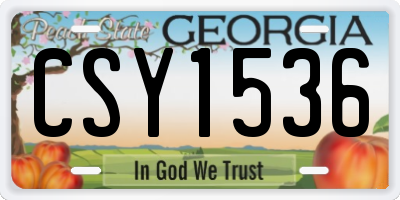 GA license plate CSY1536