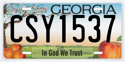 GA license plate CSY1537