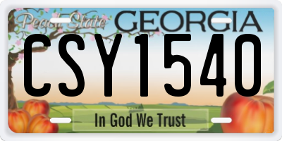 GA license plate CSY1540