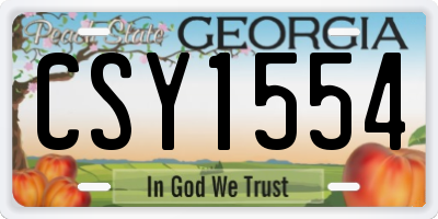GA license plate CSY1554