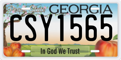 GA license plate CSY1565