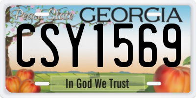 GA license plate CSY1569