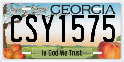 GA license plate CSY1575