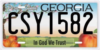 GA license plate CSY1582