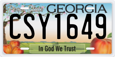 GA license plate CSY1649