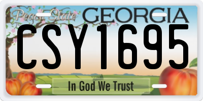 GA license plate CSY1695