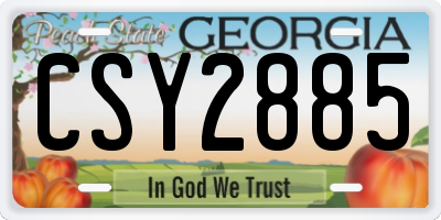 GA license plate CSY2885