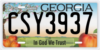 GA license plate CSY3937