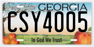 GA license plate CSY4005