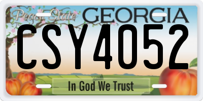GA license plate CSY4052