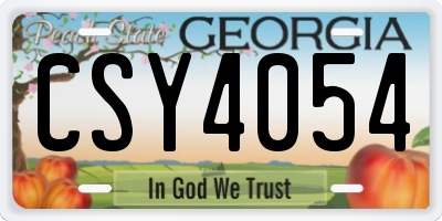 GA license plate CSY4054