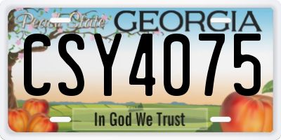GA license plate CSY4075