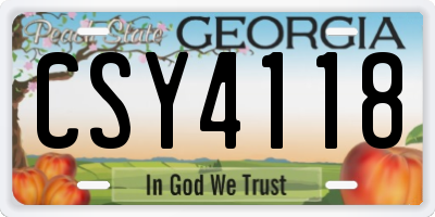 GA license plate CSY4118