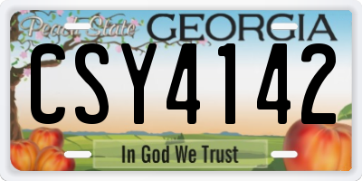 GA license plate CSY4142