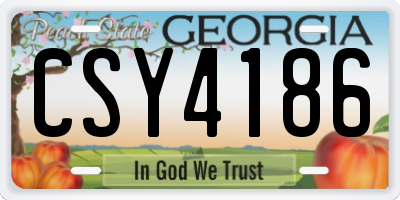 GA license plate CSY4186