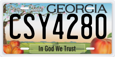 GA license plate CSY4280