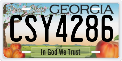 GA license plate CSY4286
