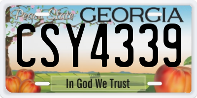 GA license plate CSY4339