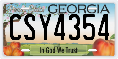 GA license plate CSY4354