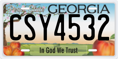 GA license plate CSY4532