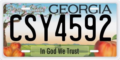 GA license plate CSY4592