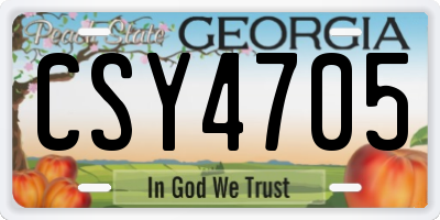 GA license plate CSY4705