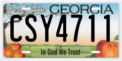 GA license plate CSY4711