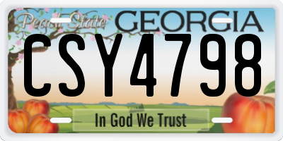 GA license plate CSY4798
