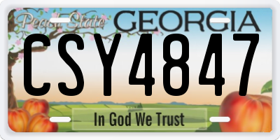GA license plate CSY4847
