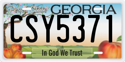 GA license plate CSY5371