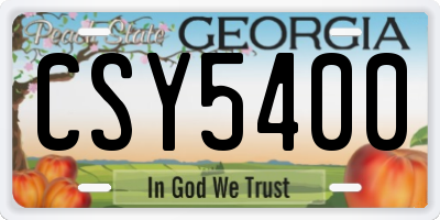 GA license plate CSY5400
